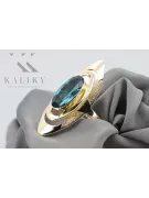 14 Karat Gelbgold Aquamarin Ring Vintage Stil vrc189y
